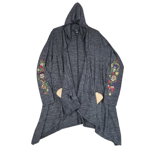 Disney Cardigan sz 5 Pixar Coco Miguel Embroidered Hood Cape Gothic Day of Dead - Picture 2 of 16